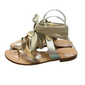Sarah Flint Grear Ankle Wrap Tie Sandals Handmade in Italy Size 9
